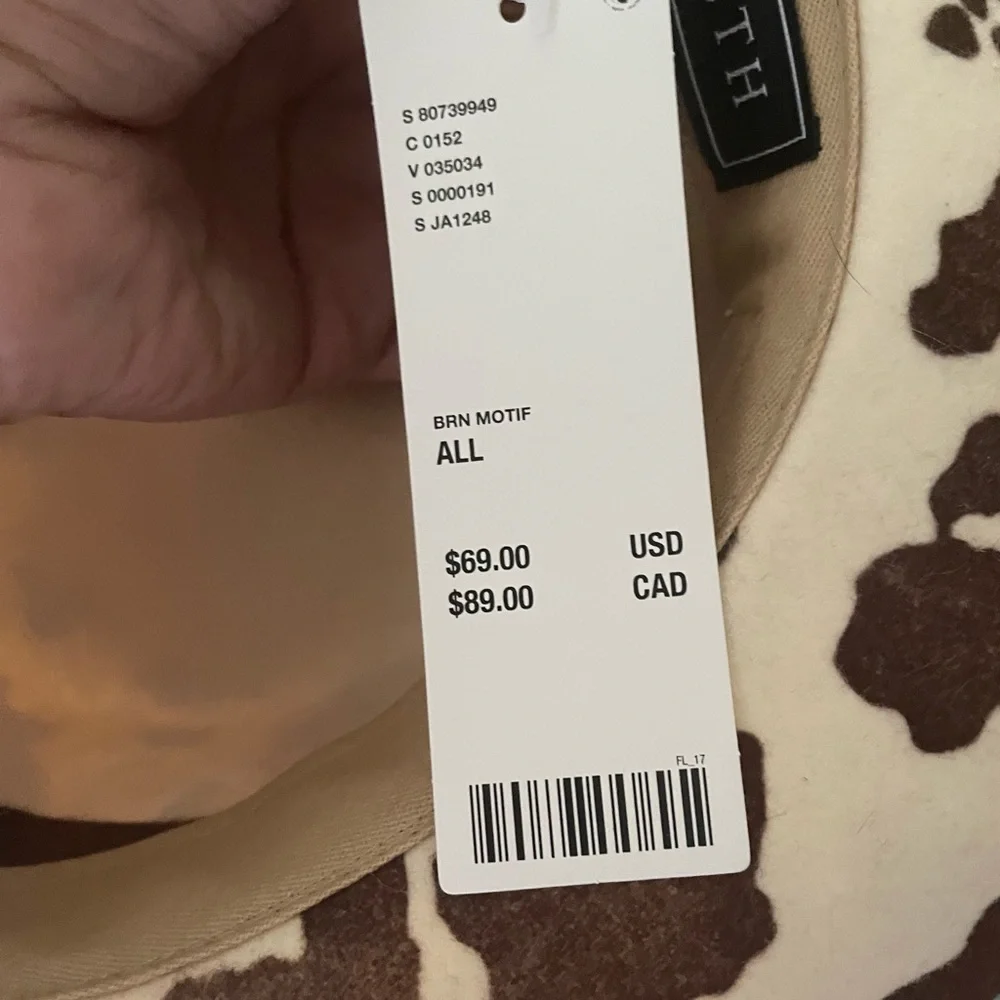 Urban Outfitters wool Brown and White Cow Print Cowboy Hat - Picture 10 of 14